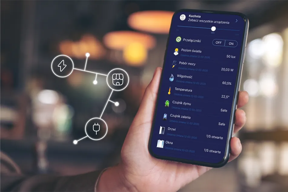 Telefon, na którego ekranie wyświetla się Enea Smart Telefon, na którego ekranie wyświetla się Enea Smart